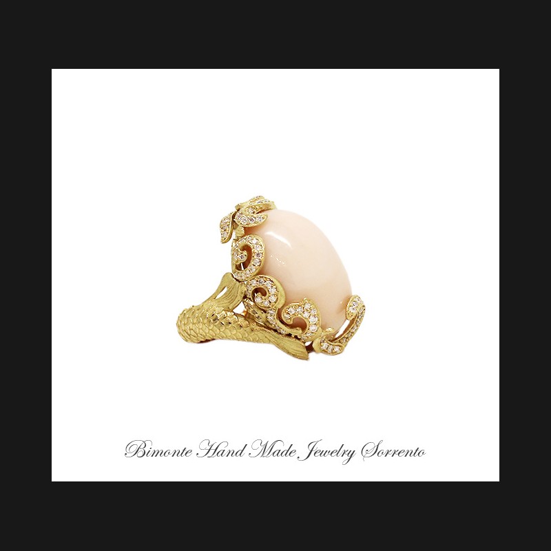 ''Partenope's Ring'' Pink Coral Ring