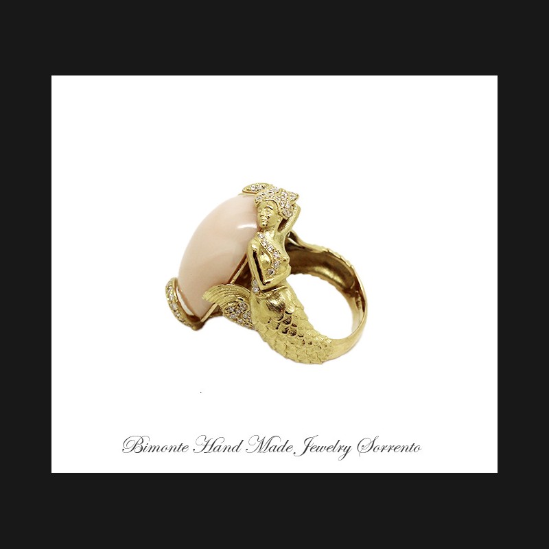 ''Partenope's Ring'' Pink Coral Ring