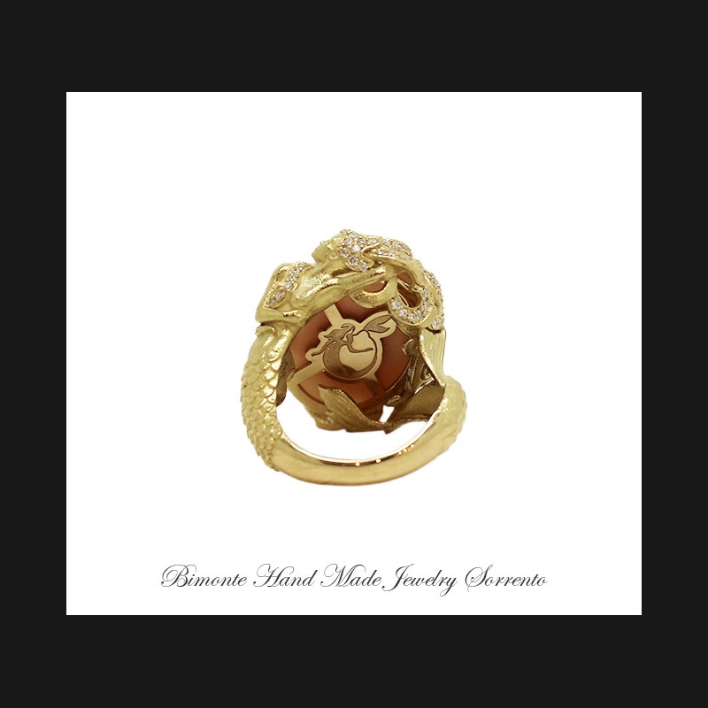 ''Partenope's Ring'' Pink Coral Ring