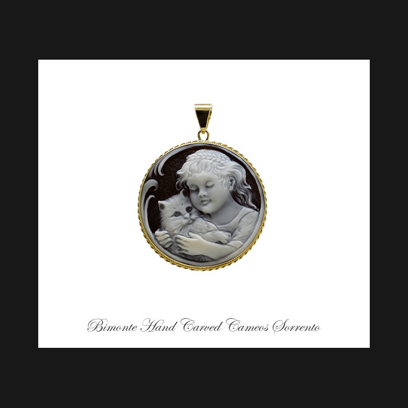 ''The Lady & The Cat'' Cameo Pendant