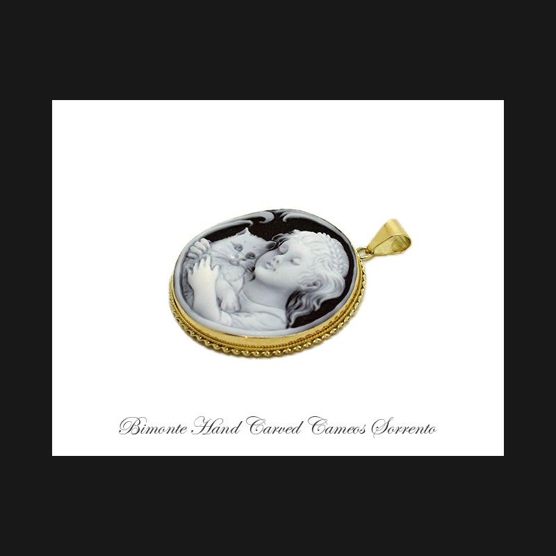 ''The Lady & The Cat'' Cameo Pendant