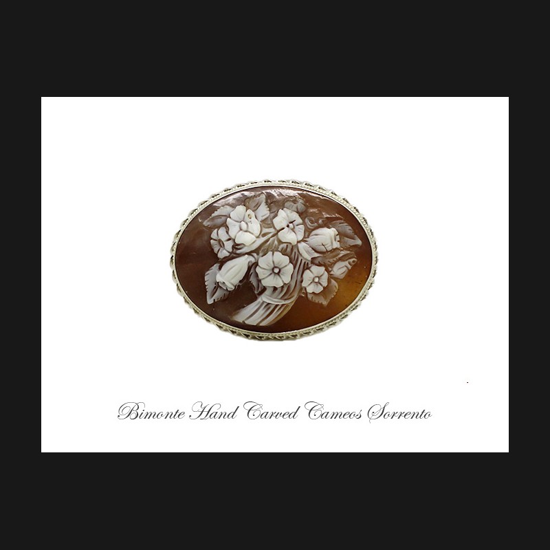 ''Flowers'' Cameo Brooch and Pendant