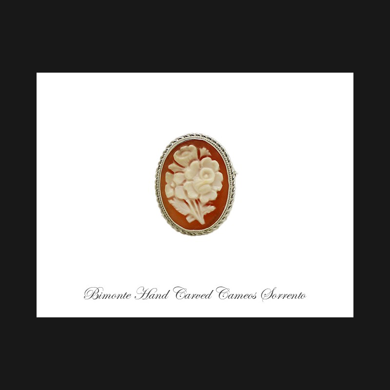 ''Flowers'' Cameo Brooch and Pendant