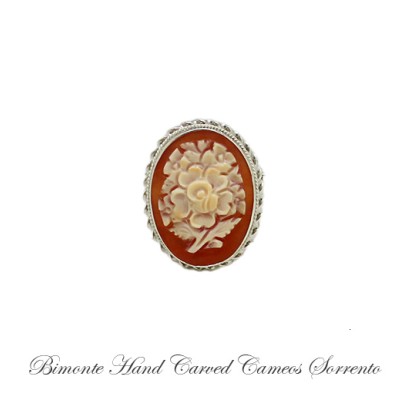 ''Flowers'' Cameo Brooch and Pendant