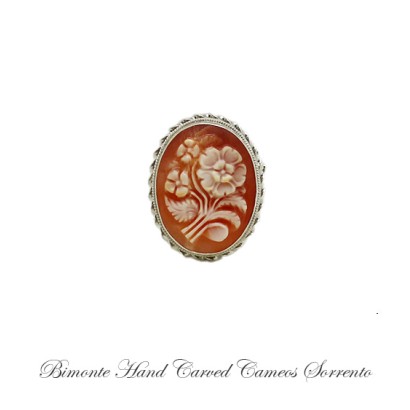 ''Flowers'' Cameo Brooch and Pendant