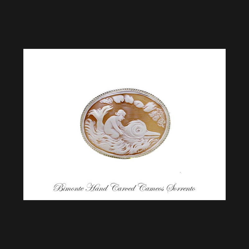 ''Eros & Dolphin'' Cameo Brooch and Pendant