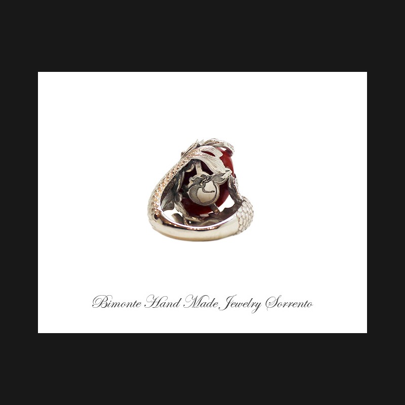 ''Partenope's Ring'' Red Italian Coral Ring