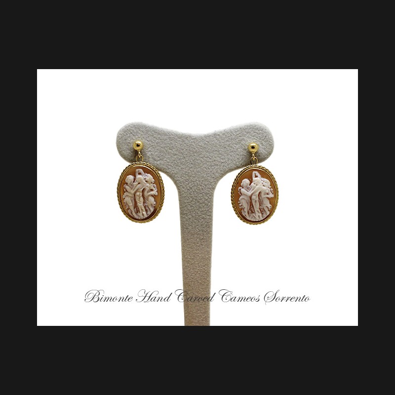 ''Three Graces'' Cameo Earrings
