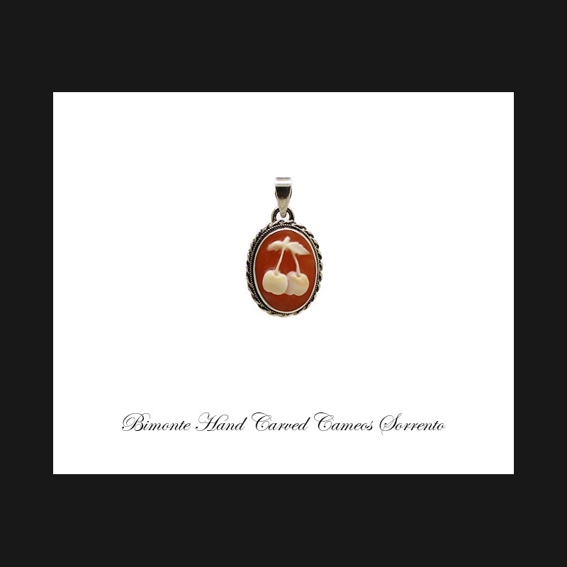 ''Cherries'' Cameo Pendant