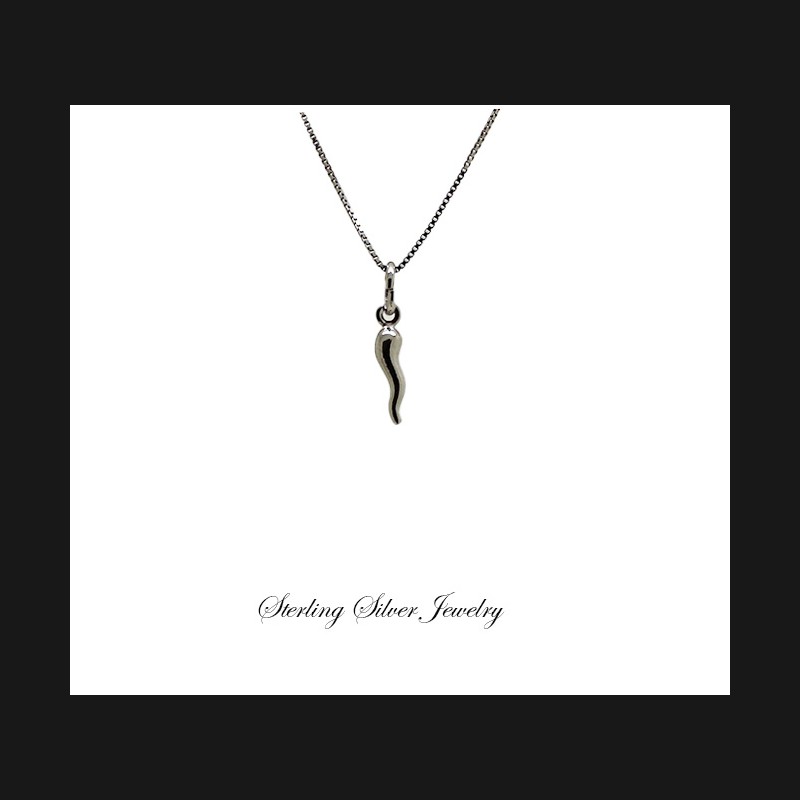 ''Silver Corno'' Necklace