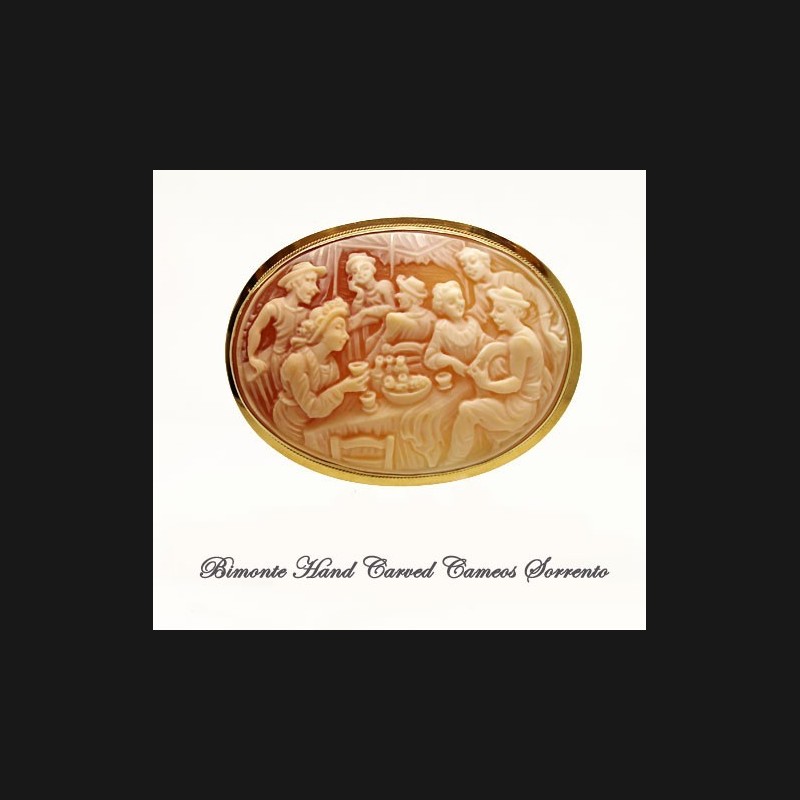 "The Rowers' Breakfast"Cameo Brooch And Pendant