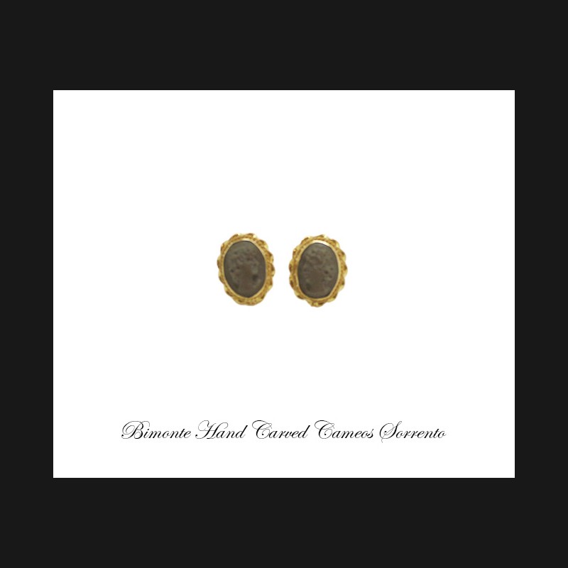 ''Venere'' Lava Stone Cameo Earrings