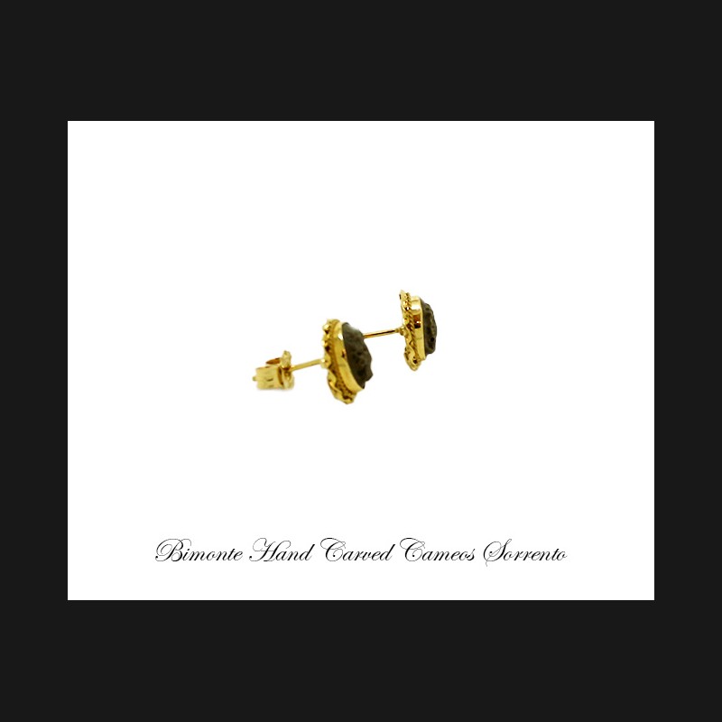 ''Venere'' Lava Stone Cameo Earrings