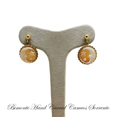 ''Moon & Stars'' Cameo Earrings
