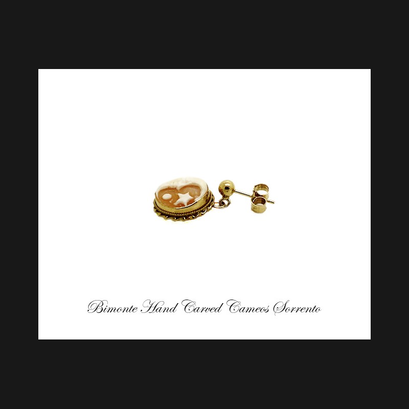 ''Moon & Stars'' Cameo Earrings