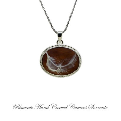 ''Feather'' Cameo Necklace