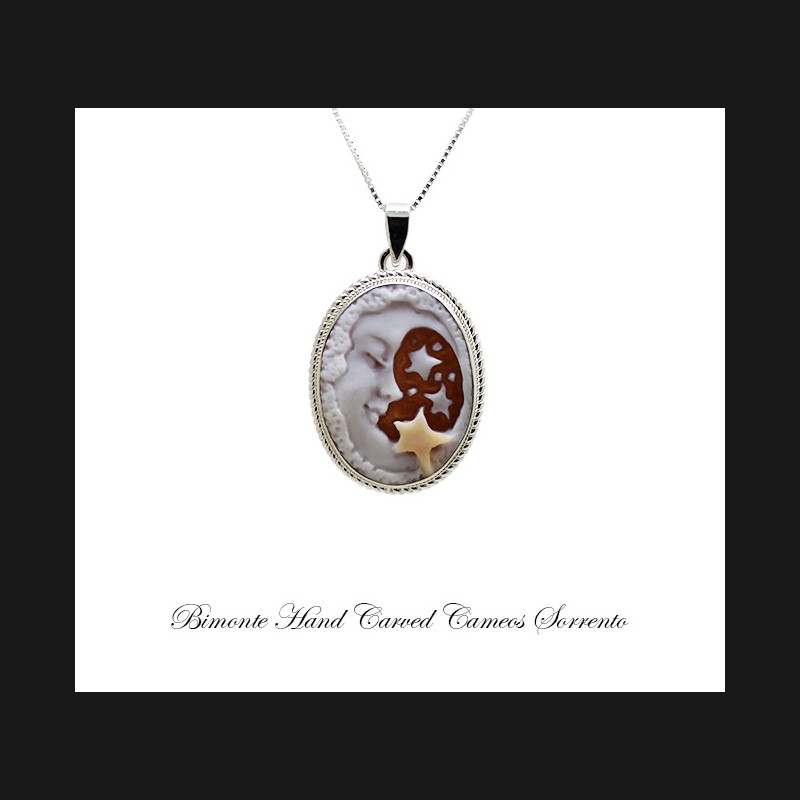 ''Moon&Stars'' Cameo Necklace