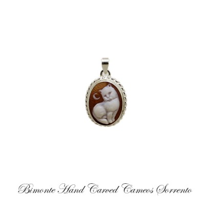''Cat & Moon'' Cameo Pendant