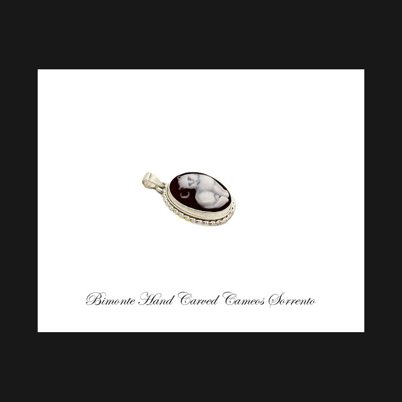 ''Cat & Moon'' Cameo Pendant
