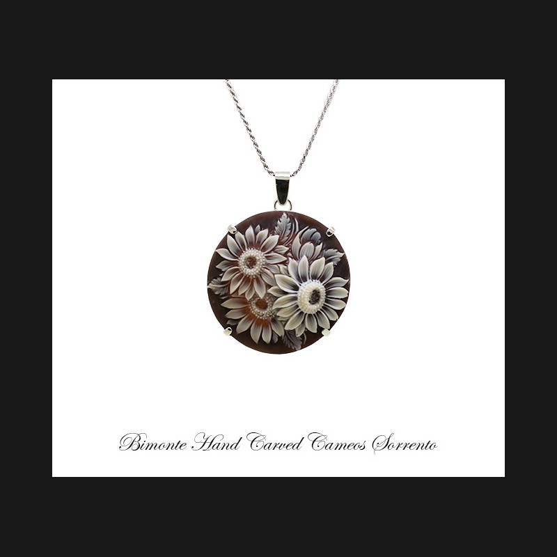 ''Sunflowers'' Cameo Necklace
