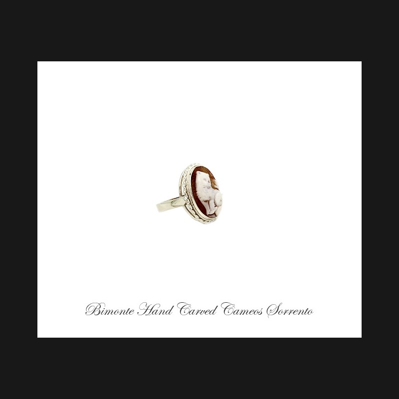 ''Cat & Butterfly'' Cameo Ring