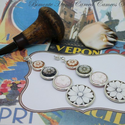 ''Flower of Joy'' Cameo Earrings