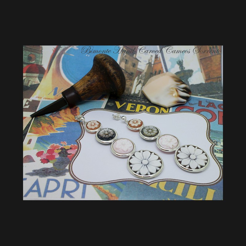 ''Flower of Joy'' Cameo Earrings