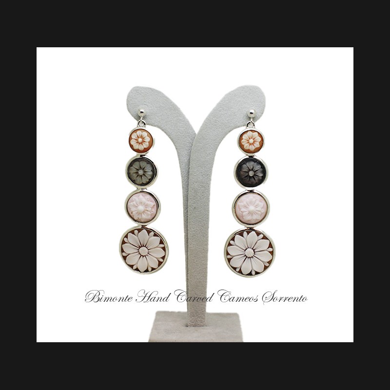 ''Flower of Joy'' Cameo Earrings