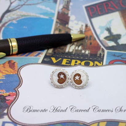''Moon & Star'' Cameo Earrings