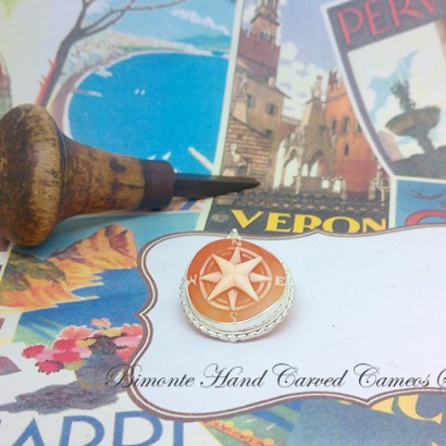 ''Compass Rose'' Cameo Pendant