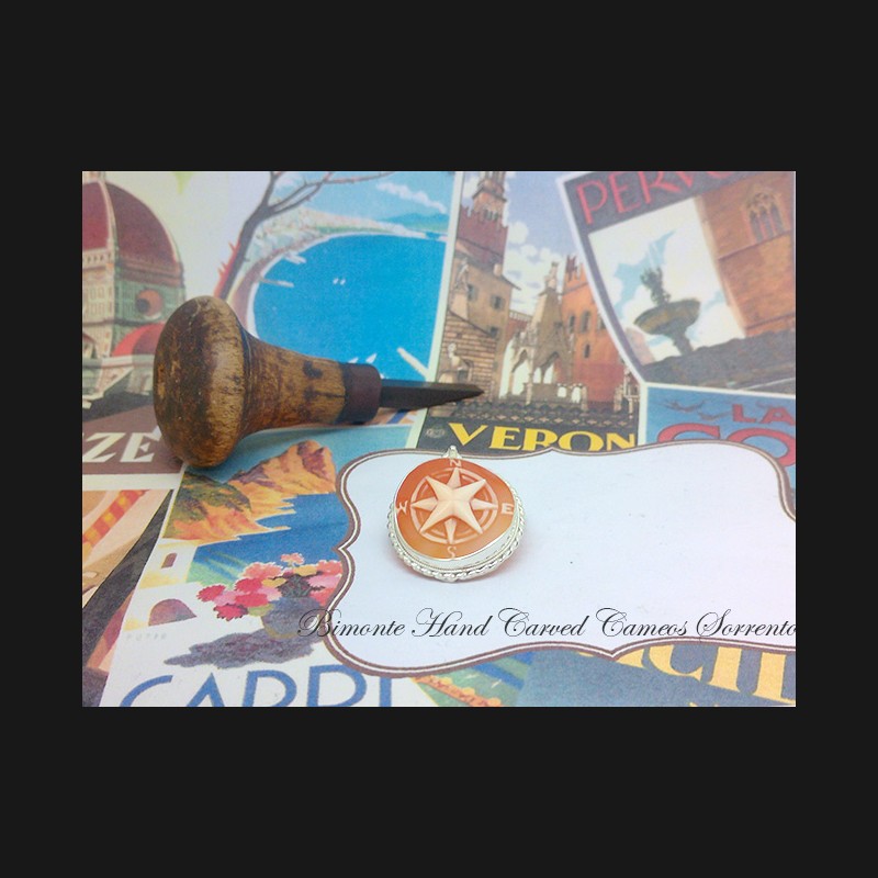 ''Compass Rose'' Cameo Pendant