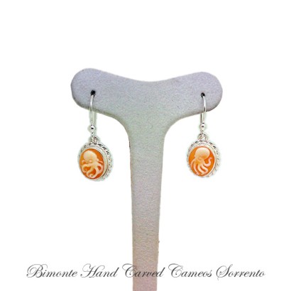 ''Octopus'' Cameo Earrings