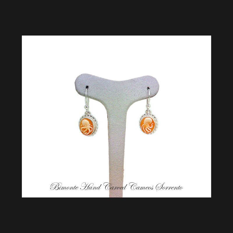 ''Octopus'' Cameo Earrings