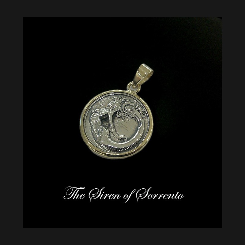 "Siren of Sorrento Silver and 18 ct gold Pendant