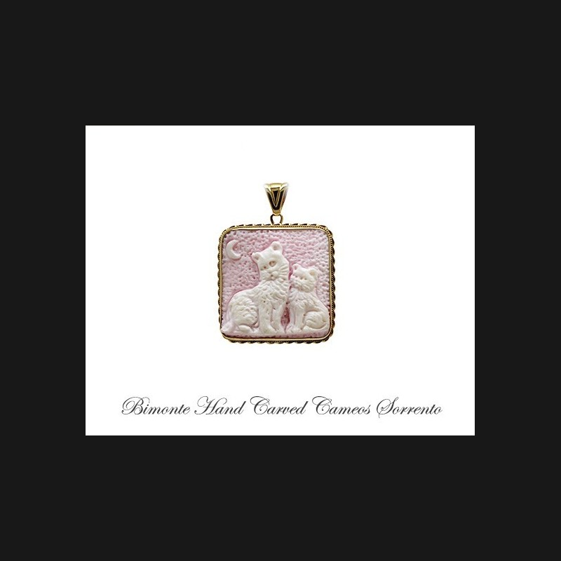 ''The Cats and the Moon'' Cameo Pendant