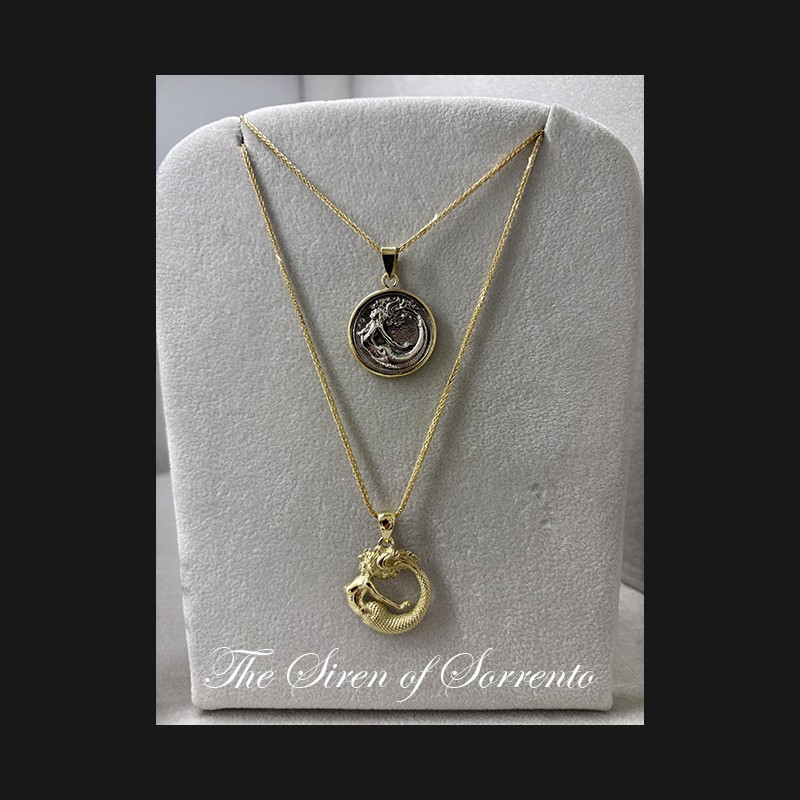 "Siren of Sorrento Silver and 18 ct gold Pendant