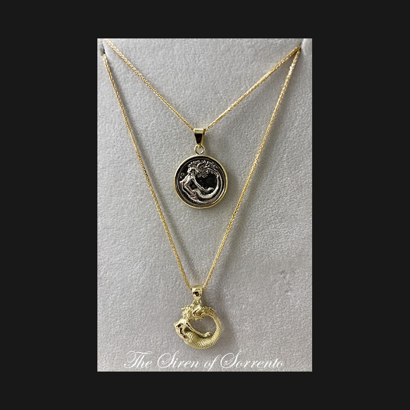 "Siren of Sorrento Silver and 18 ct gold Pendant