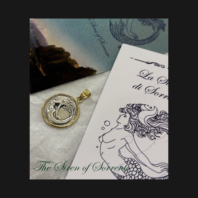 "Siren of Sorrento Silver and 18 ct gold Pendant