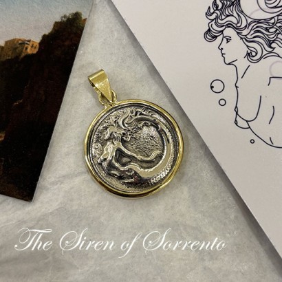 "Siren of Sorrento Silver and 18 ct gold Pendant