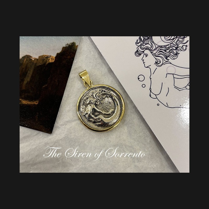 "Siren of Sorrento Silver and 18 ct gold Pendant
