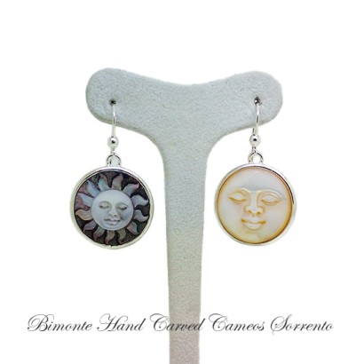 ''Sun & Moon'' Cameo Earrings