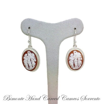 ''Three Graces'' Cameo Earrings