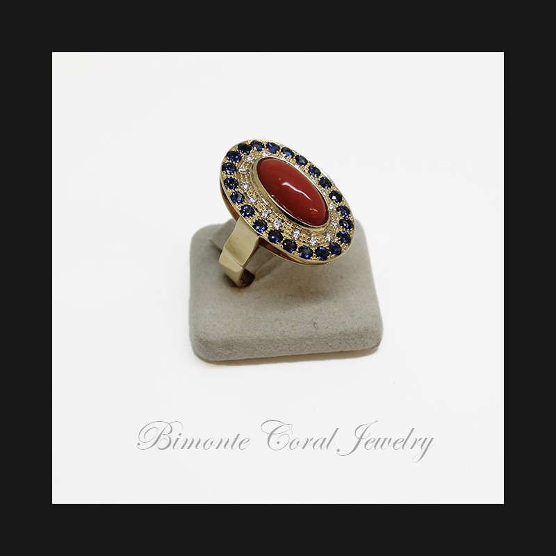 "Magnifica" Red Coral Ring