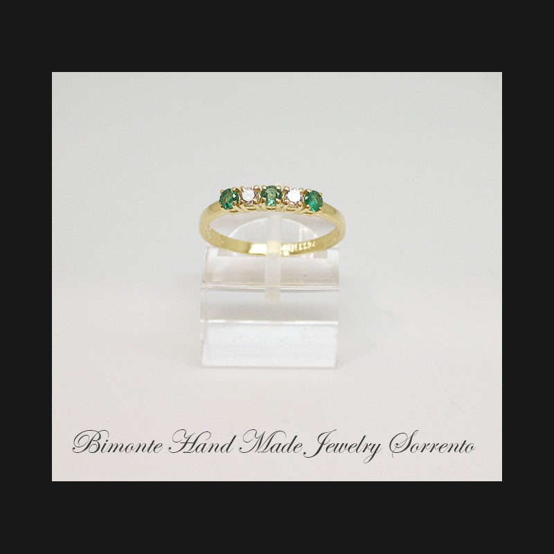 "Cinque Pietre"Gold Ring