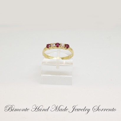 "Cinque Pietre"Gold Ring