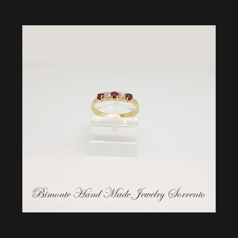 "Cinque Pietre"Gold Ring