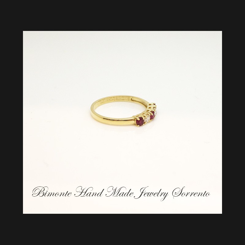 "Cinque Pietre"Gold Ring
