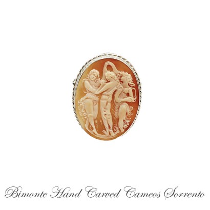 "Tre Grazie"Cameo Brooch And Pendant