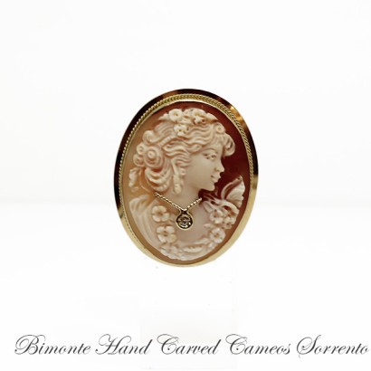 "Bella with Diamond"Cameo Brooch and Pendant