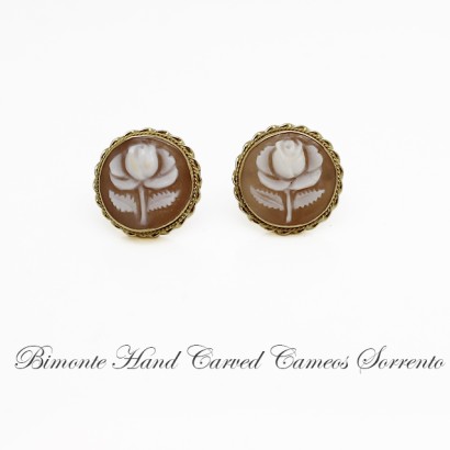 "White Rose" Cameo Earrings